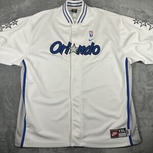 Nike Orlando Magic Warm Up Jacket Men's XXL NBA White & Blue Short Sleeve